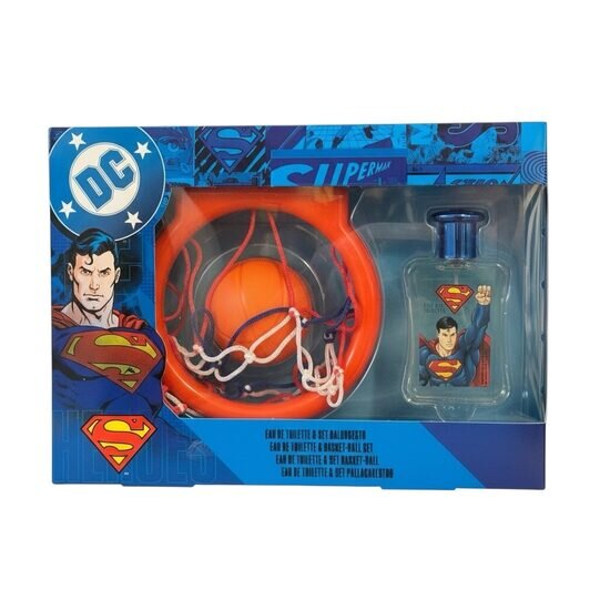 Lorenay Set cadou baieti Superman cu apa de toaleta 50 ml si cos de baschet