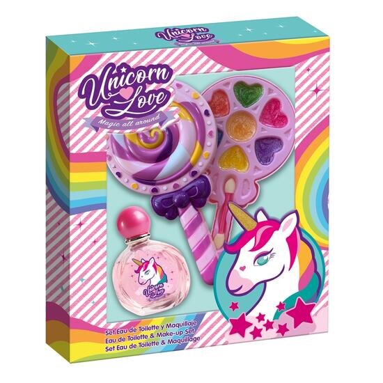 Lorenay Set cadou fetite Unicorn Love cu apa de toaleta si paleta de machiaj acadea