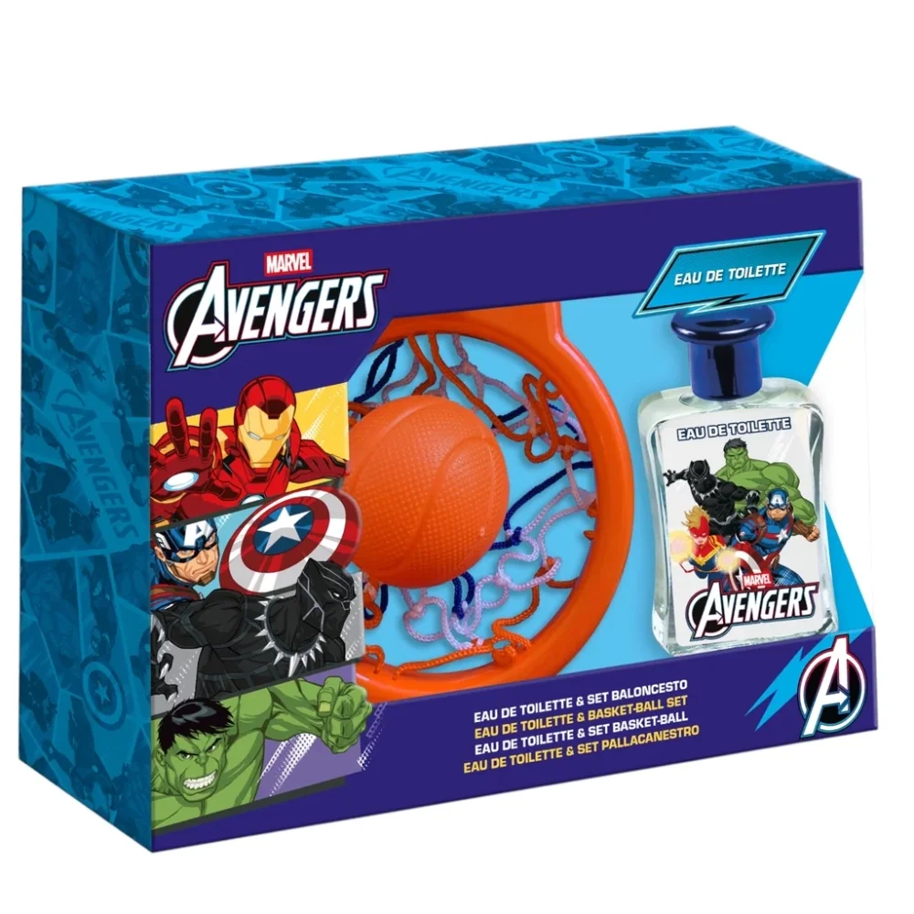 Lorenay Set cu apa de toaleta 50 ml si cos de baschet pentru baieti Avengers Marvel