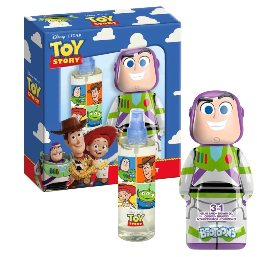 Lorenay Set de baie pentru baieti Toy Story Buzz Lightyear cu gel de dus sampon si balsam 3 in 1 Disney Pixar 300 ml si apa de toaleta 100 ml