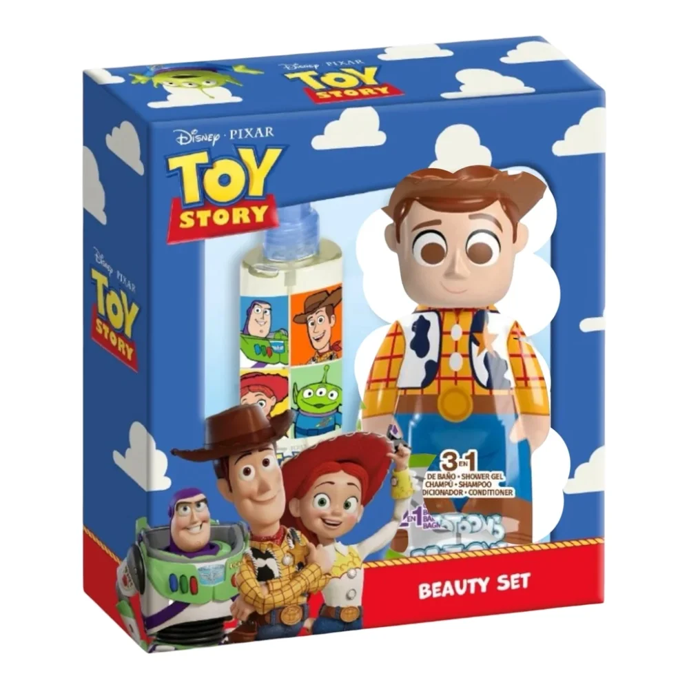 Lorenay Set de baie pentru baieti Toy Story Woody cu gel de dus sampon si balsam 3 in 1 Disney Pixar 300 ml si apa de toaleta 100 ml