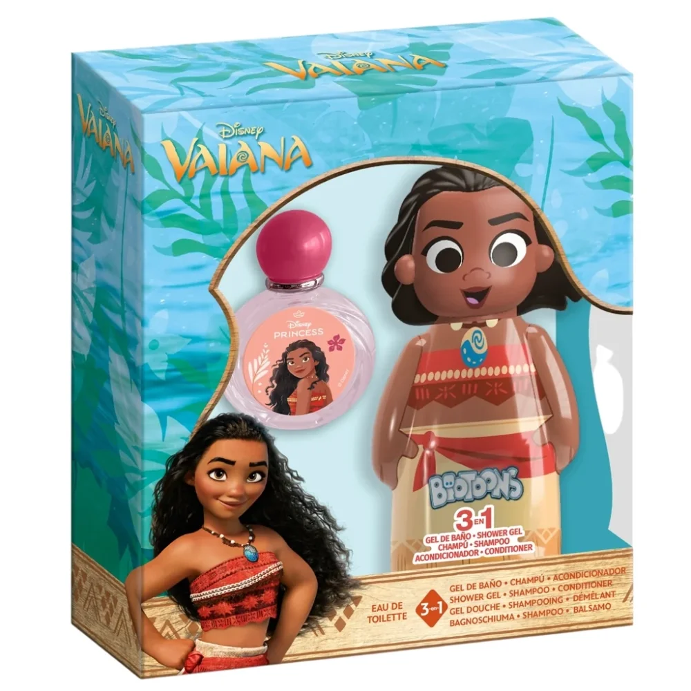 Lorenay Set de baie Vaiana cu gel de dus sampon si balsam 3 in 1 Disney 300 ml si apa de toaleta 100 ml