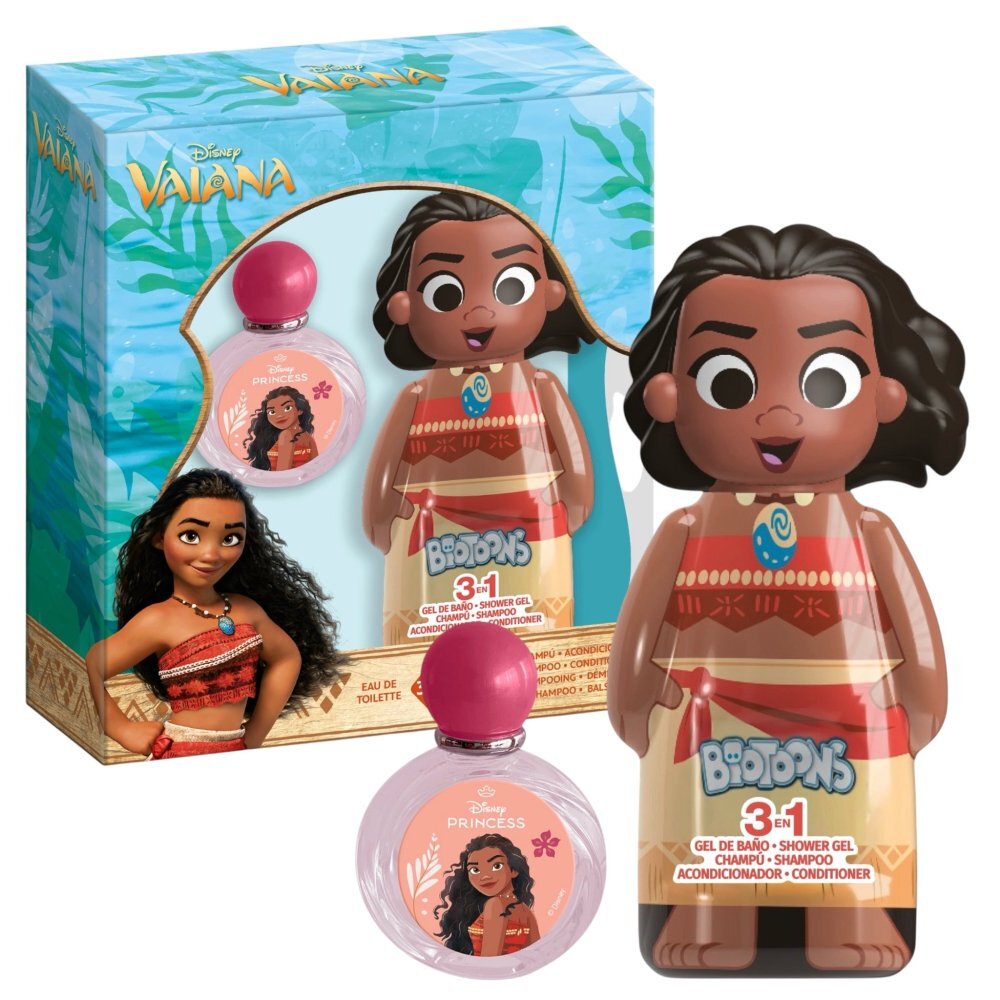 Lorenay Set de baie Vaiana cu gel de dus sampon si balsam 3 in 1 Disney 300 ml si apa de toaleta 100 ml