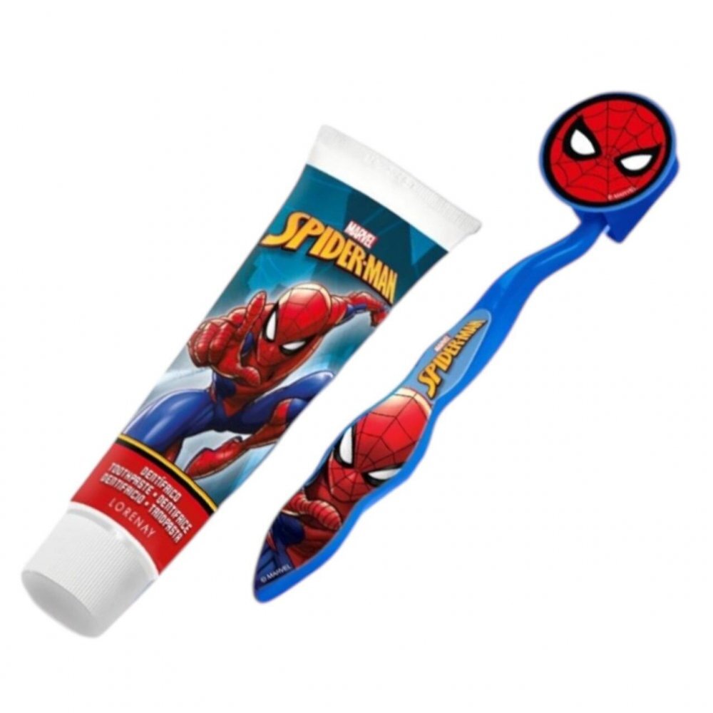 Lorenay Set ingrijire dentara pentru copii pahar pasta de dinti periuta si etui Spiderman
