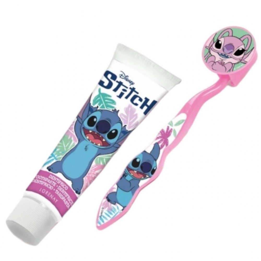 Lorenay Set ingrijire dentara pentru copii pahar pasta de dinti periuta si etui Stitch