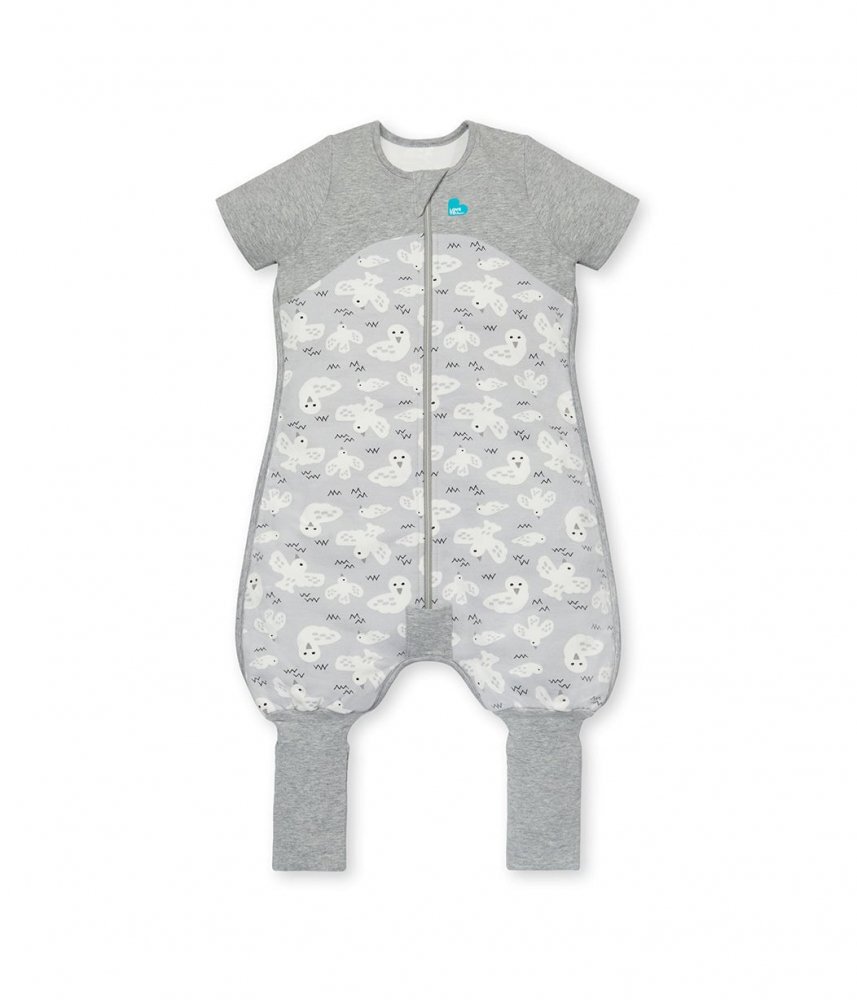 Love to Dream Sac de dormit cu picioruse si maneca scurta Gri 1 Tog 3 ani
