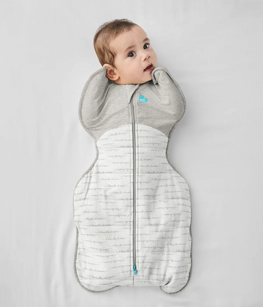 Love to Dream Sac de dormit pentru infasat Swaddle Up Alb Gri S 3.5-6 kg 2.5 Tog