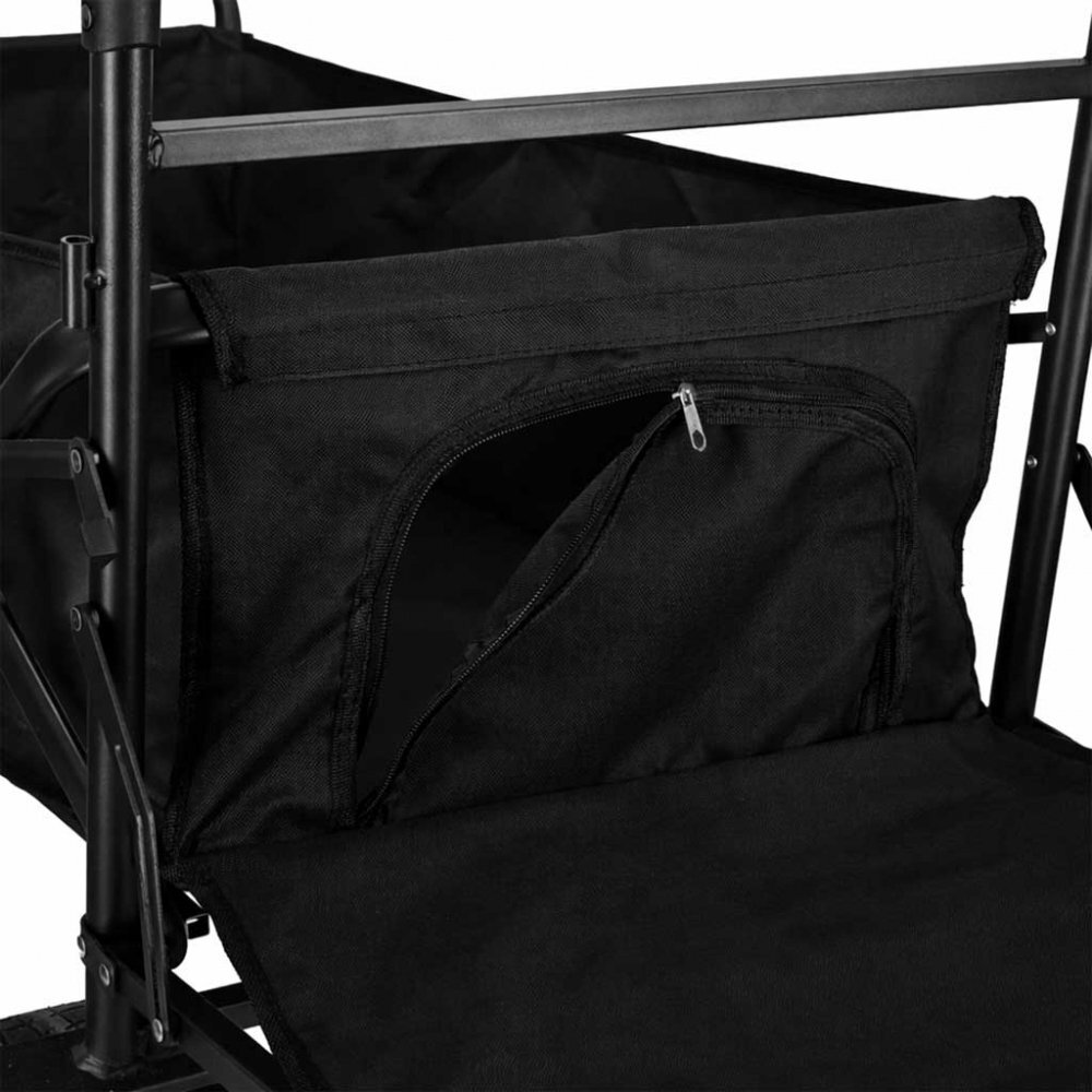 Luaro Carucior pliabil de transport universal Ikonka Black XL cu copertina roti PVC pana la 120 kg maner reglabil cadru otel tubular