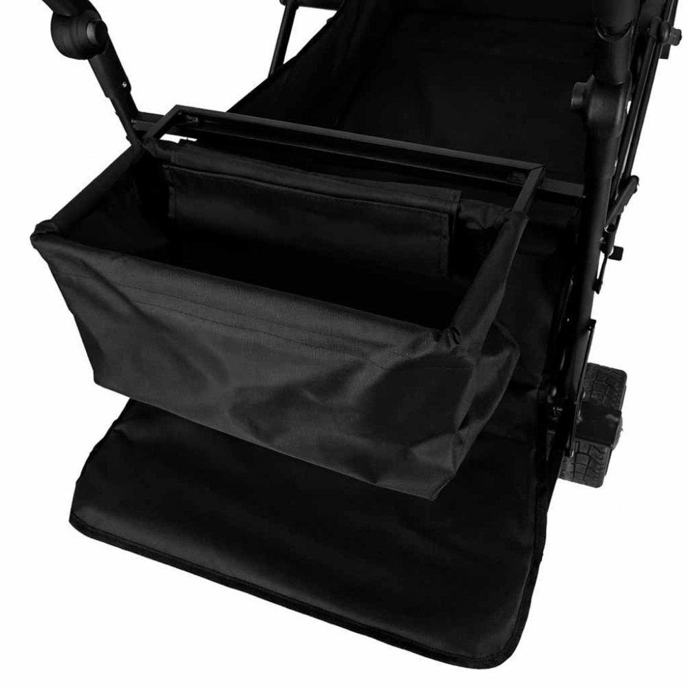 Luaro Carucior pliabil de transport universal Ikonka Black XL cu copertina roti PVC pana la 120 kg maner reglabil cadru otel tubular