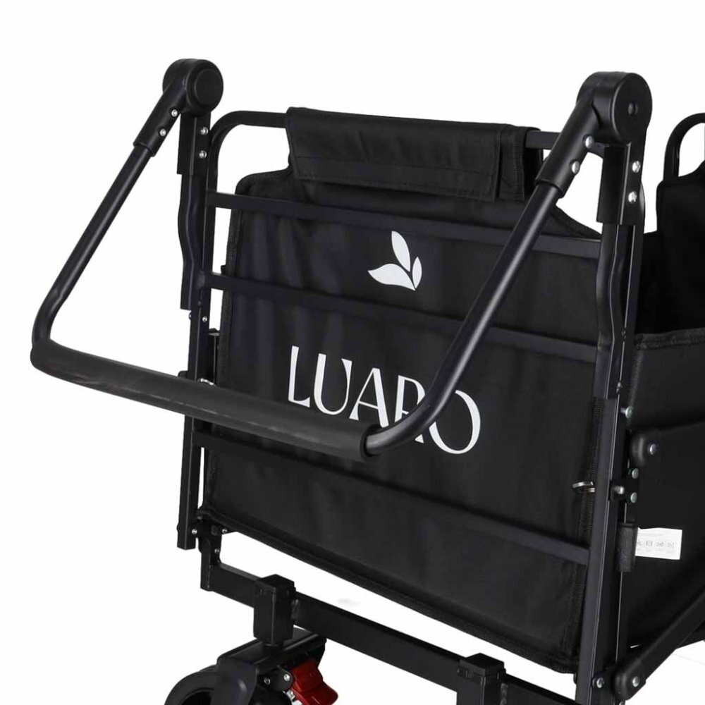 Luaro Carucior transportor transformabil in sezlong de plajacamping Ikonka black cadru solid din otel material Oxford 600D maner telescopic reglabil include pernuta