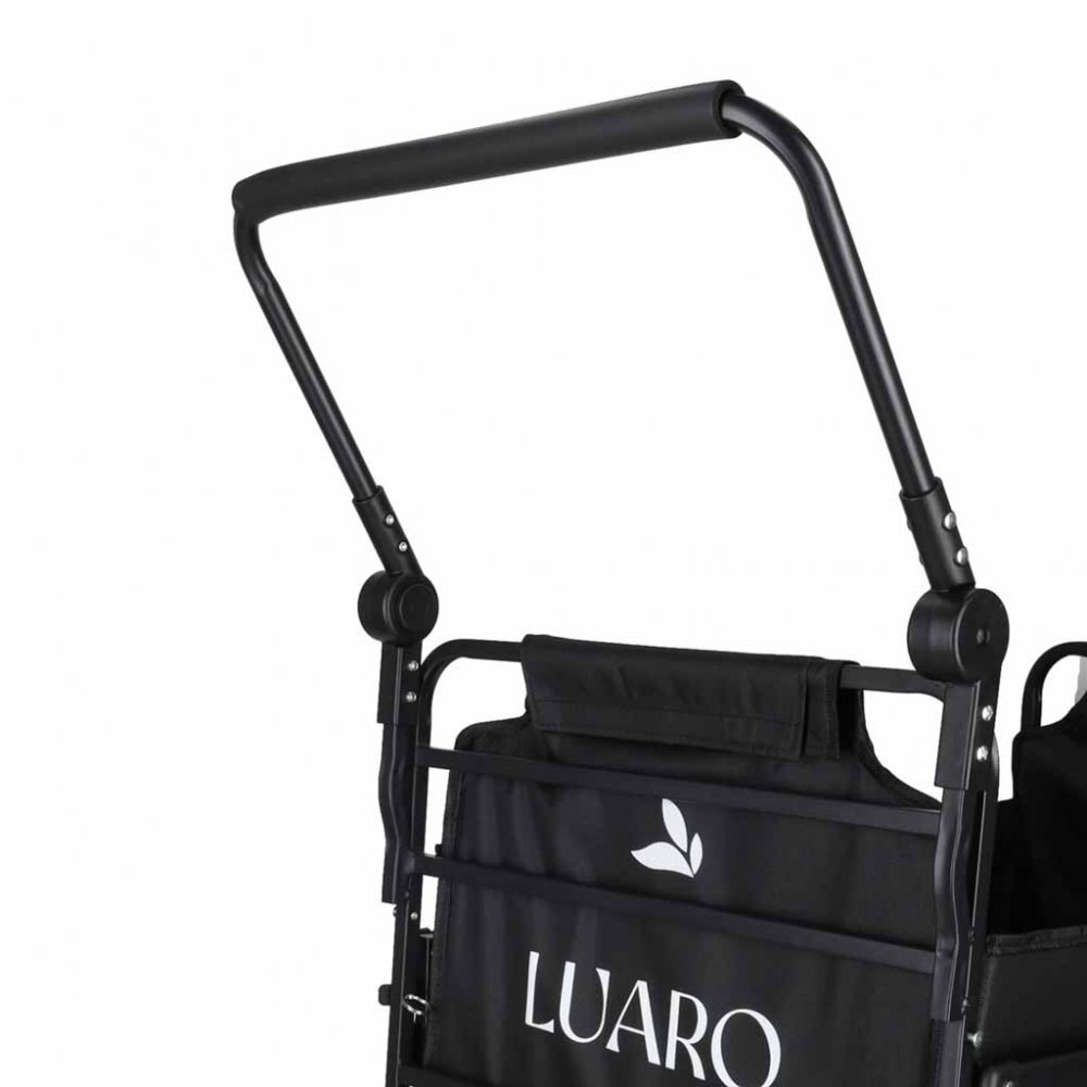 Luaro Carucior transportor transformabil in sezlong de plajacamping Ikonka black cadru solid din otel material Oxford 600D maner telescopic reglabil include pernuta