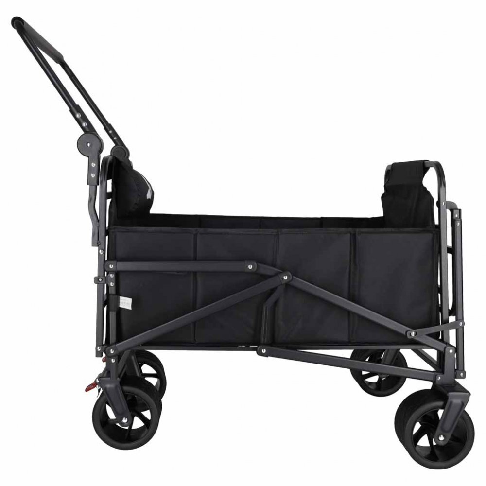 Luaro Carucior transportor transformabil in sezlong de plajacamping Ikonka black cadru solid din otel material Oxford 600D maner telescopic reglabil include pernuta