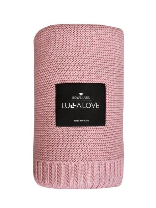 LullaLove Paturica crosetata din bambus si bumbac Candy Pink 80x100 cm