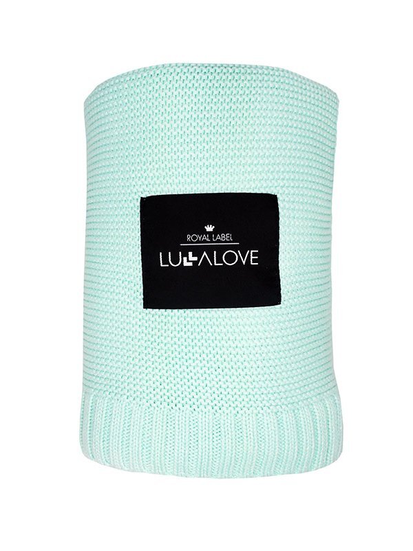 LullaLove Paturica crosetata din bambus si bumbac Menta 80x100 cm