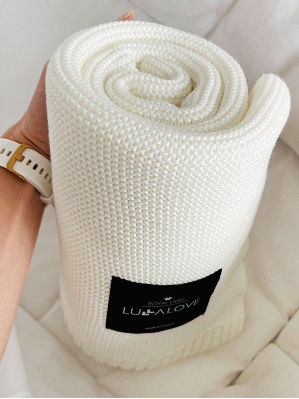 LullaLove Paturica crosetata din bambus si bumbac model Coconut 120x100 cm