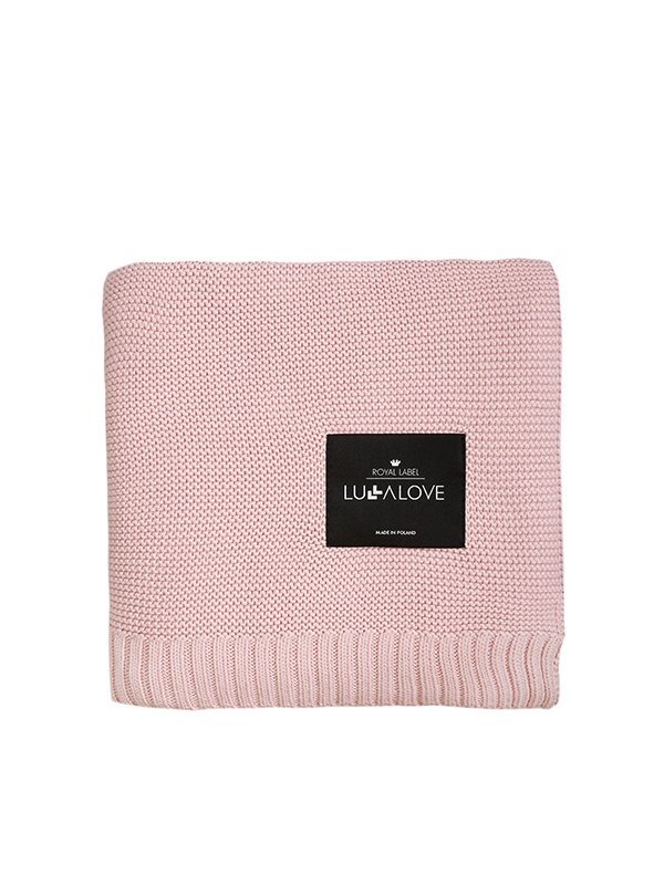 LullaLove Paturica crosetata din bambus si bumbac model Powder Rose 80x100 cm
