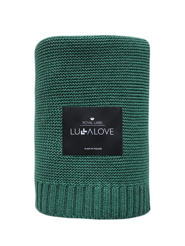 LullaLove Paturica crosetata din bambus si bumbac Verde 80x100 cm