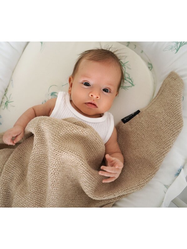 LullaLove Paturica subtire din lana merinos 90x100 cm beige