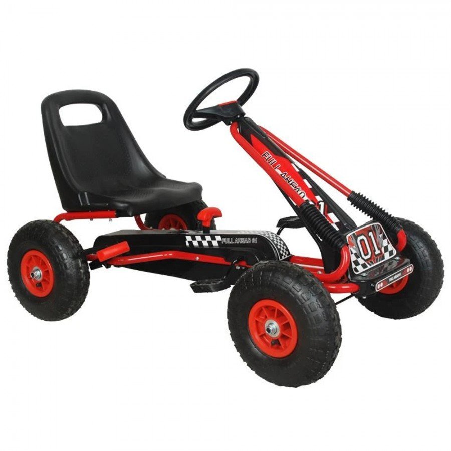 M-Toys Kart cu pedale si volan rosu