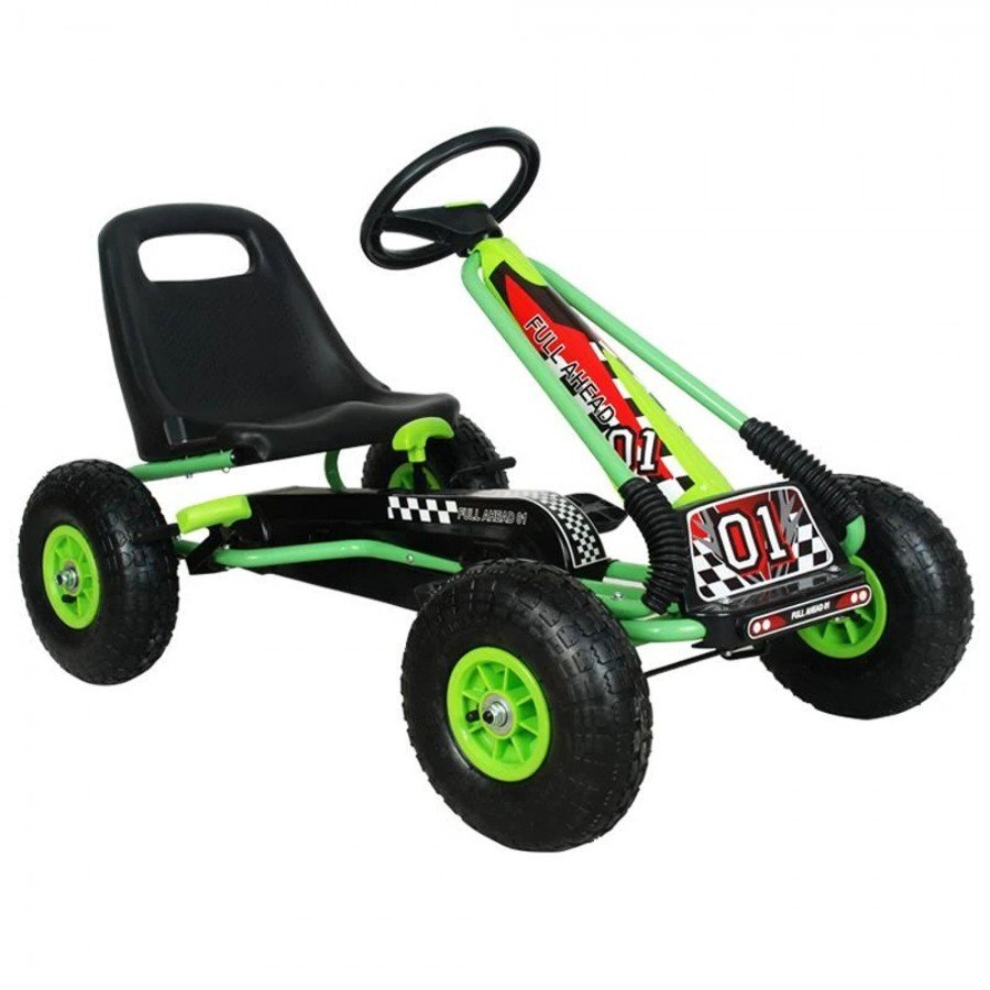 M-Toys Kart cu pedale si volan verde