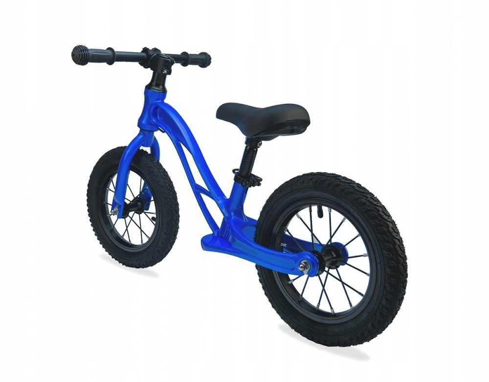 Maawo Bicicleta fara pedale pentru copii roti de 12 inch cu anvelope pneumatice cadru din aliaj de magneziu design ergonomic Saua reglabila sarcina maxima 30 kg Blue Stilus