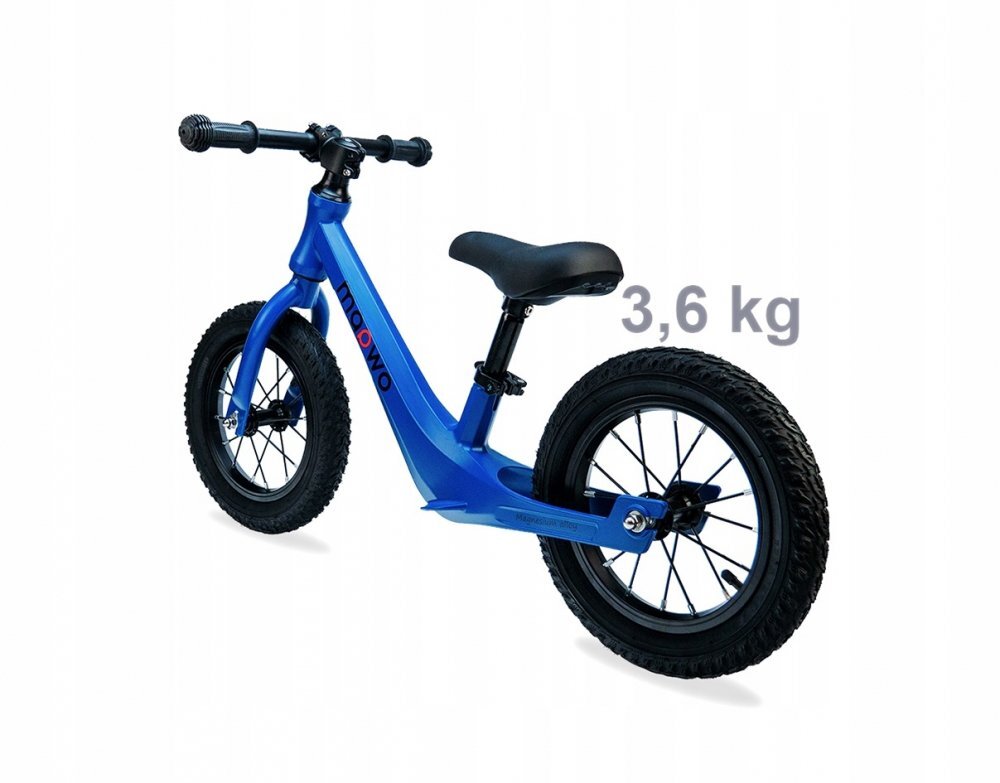 Maawo Bicicleta fara pedale pentru copii roti de 12 inch cu anvelope pneumatice spite cadru din aliaj de magneziu design ergonomic Saua reglabila sarcina maxima 30 kg Blue Elegans
