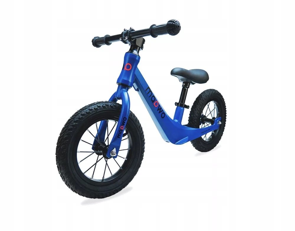 Maawo Bicicleta fara pedale pentru copii roti de 12 inch cu anvelope pneumatice spite cadru din aliaj de magneziu design ergonomic Saua reglabila sarcina maxima 30 kg Blue Elegans