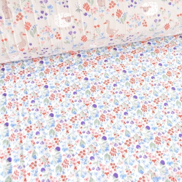 Magic kids Paturica pentru bebelusi Premium matlasata din bumbac Cute Farm cu fata dubla 75x100 cm