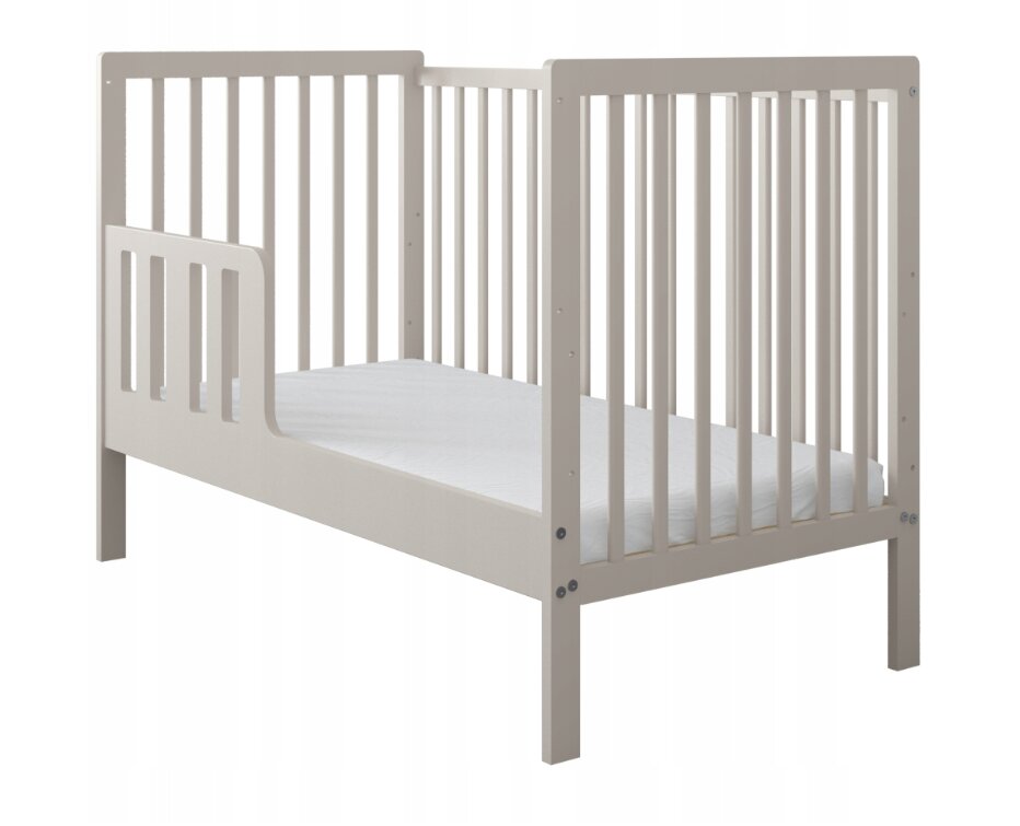 Magic kids Patut 2 in 1 Lumi casmir din lemn cu somiera reglabila trepte detasabile si bariera transformare 120 x 60 cm