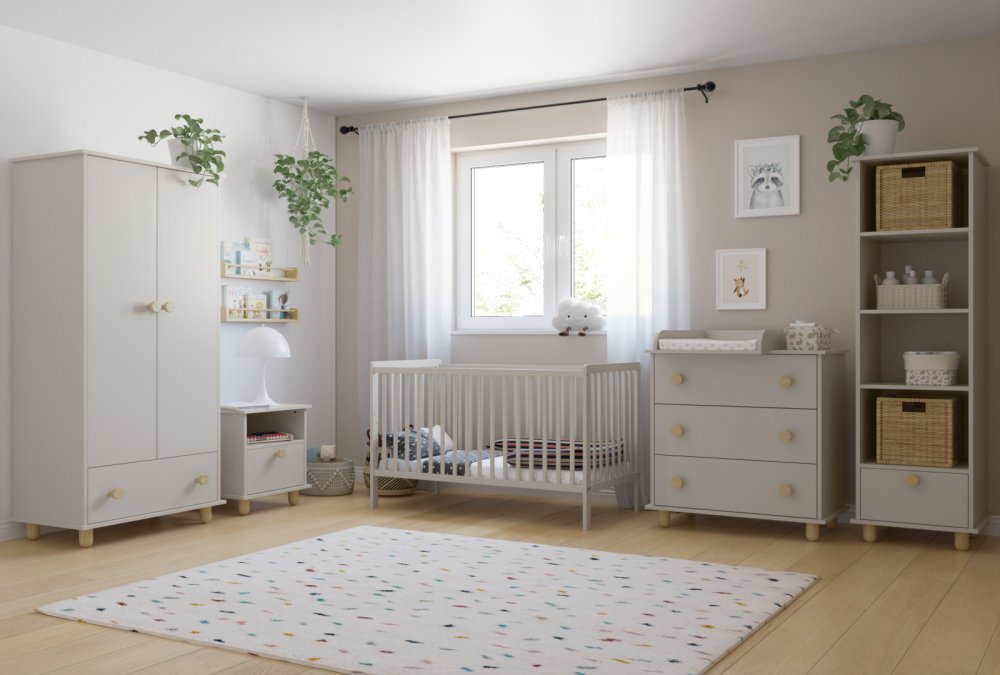 Magic kids Patut 2 in 1 Lumi casmir din lemn cu somiera reglabila trepte detasabile si bariera transformare 120 x 60 cm