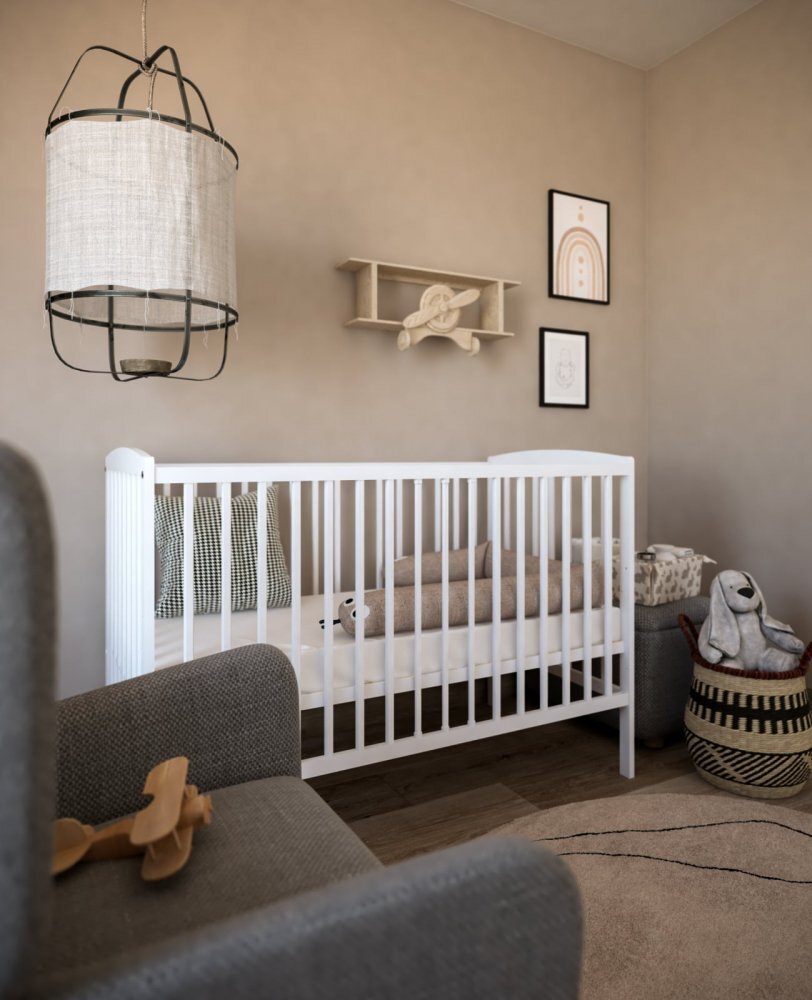 Magic kids Patut 2 in 1 Pure alb din lemn cu somiera reglabila trepte detasabile si bariera transformare 120 x 60 cm