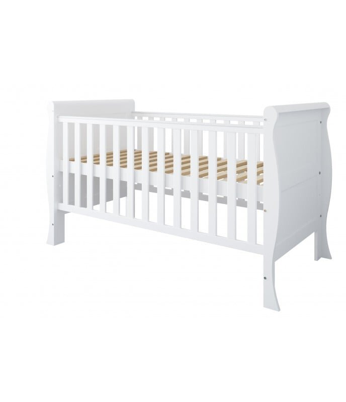 Magic kids Patut evolutiv Scarlet 2 in 1 pat bebe si pat prescolar cu somiera reglabila si protectii pentru dentitie 140 x 70 cm