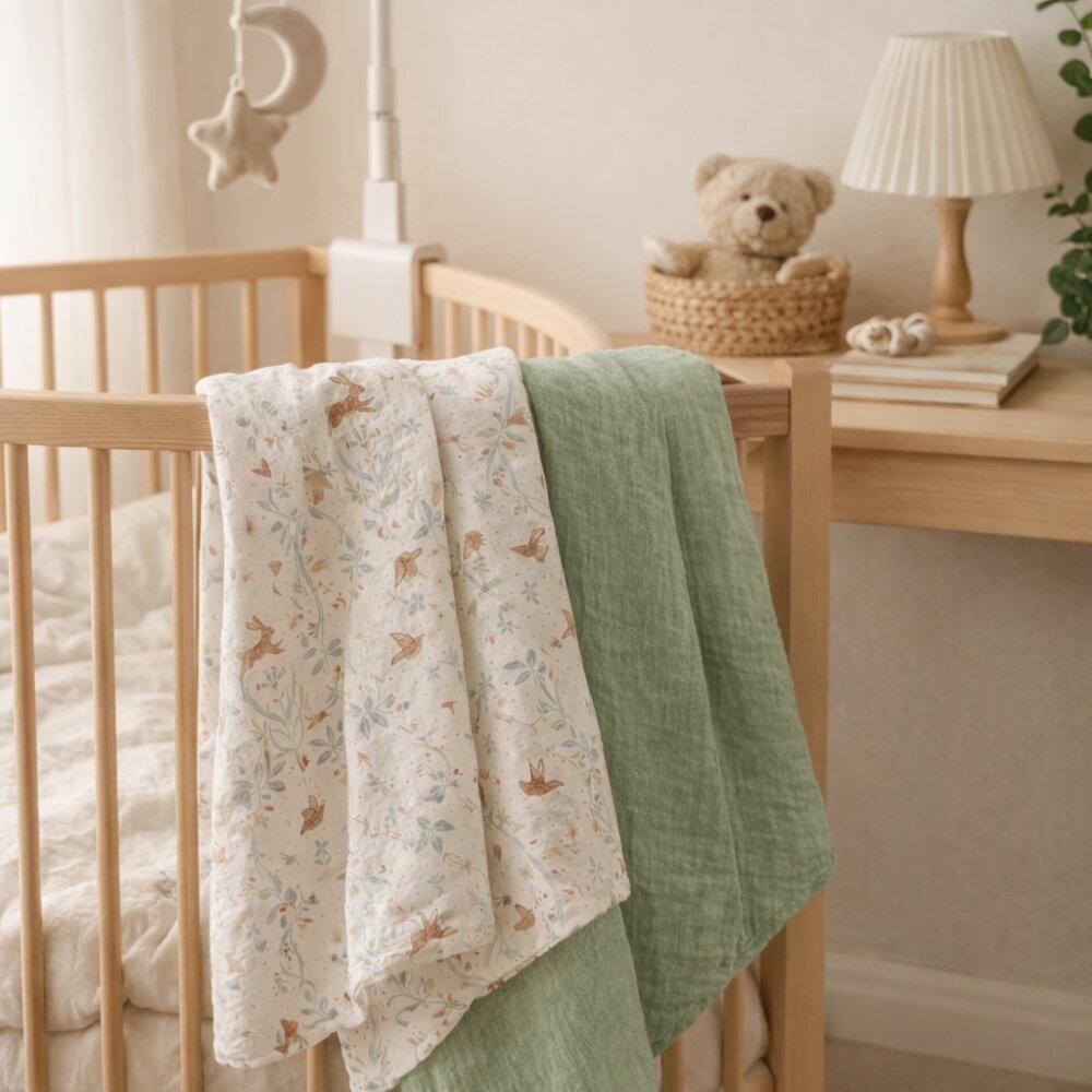 Magic kids Set 2 museline Botanical Nest din bumbac 70 x 70 cm