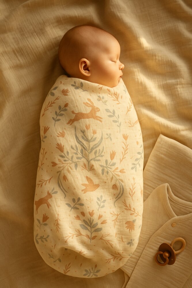 Magic kids Set 2 museline Natural Calm din bumbac 70x70 cm