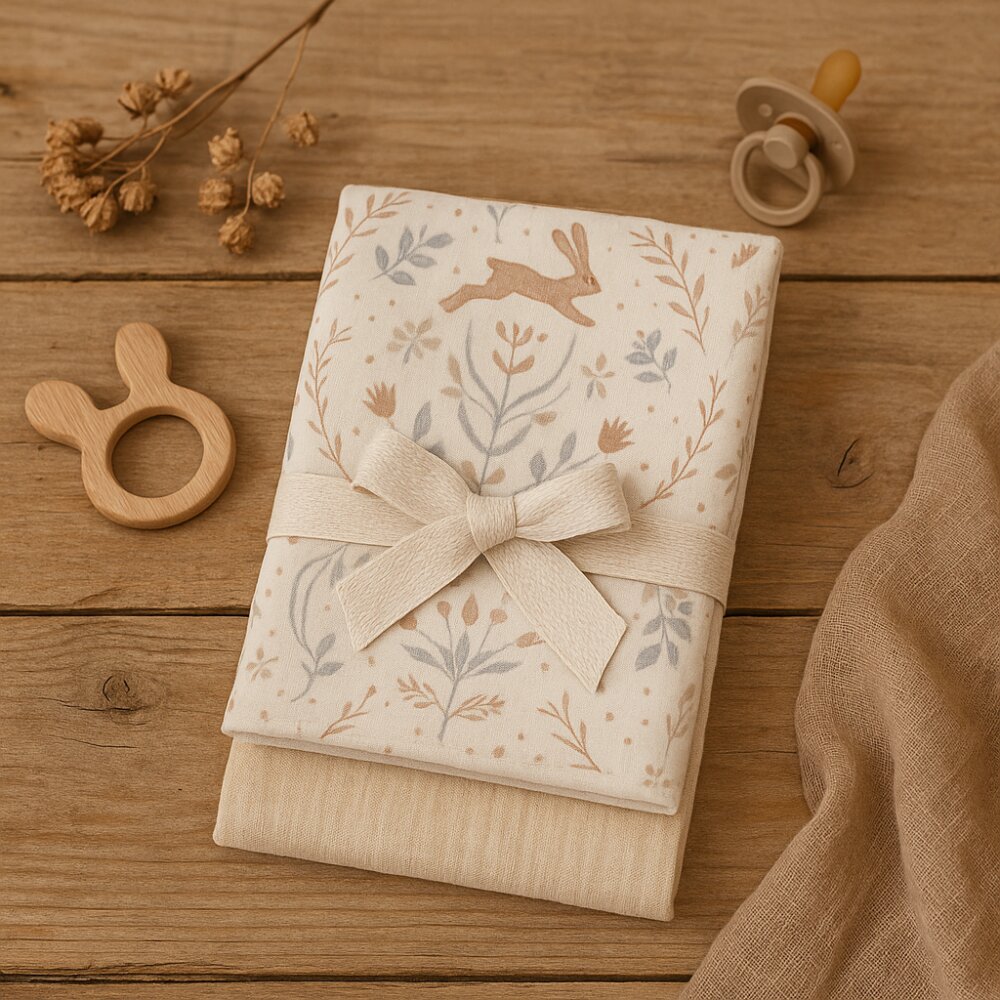 Magic kids Set 2 museline Natural Calm din bumbac 70x70 cm