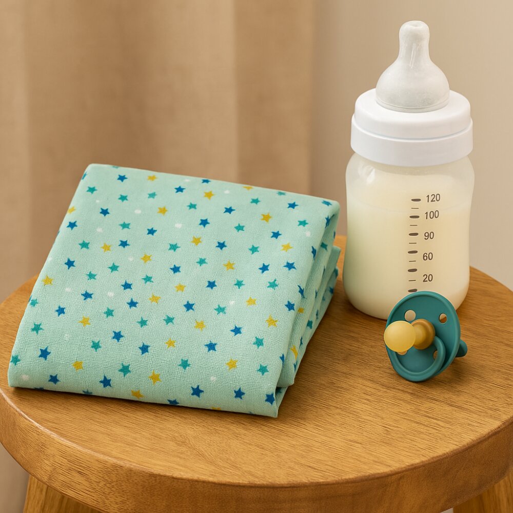 Magic kids Set 2 scutece din finet pentru bebelusi Starry Sky Mint 70x80 cm