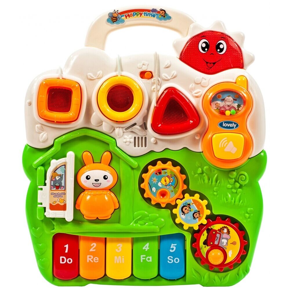 MalPlay Antepremergator 3 in 1 pentru copii interactiv echipat cu cu pian dimensiune 47 x 42 x 45 cm Green