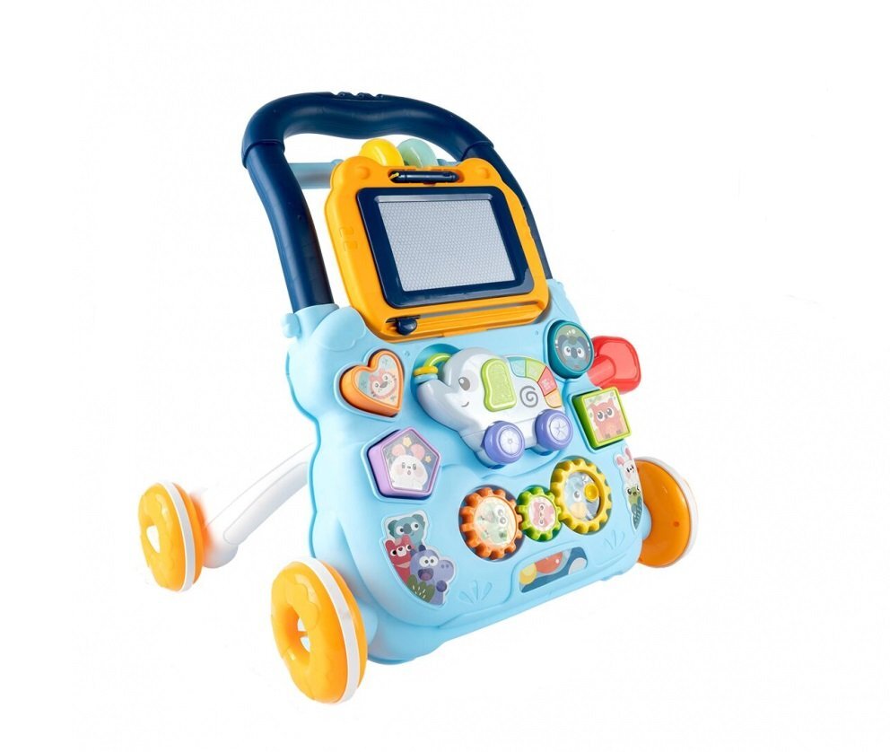 MalPlay Antepremergator educational 2 in 1 cu Pian Tabla de desen cu Stilou si Angrenaje rotative 39.5 x 32 x 40.2 cm Blue Elephant