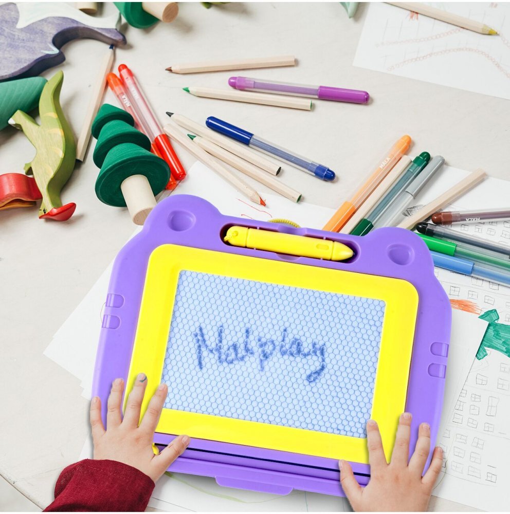 MalPlay Antepremergator educational 2 in 1 cu Pian Tabla de desen cu Stilou si Angrenaje rotative 39.5 x 32 x 40.2 cm Pink Elephant