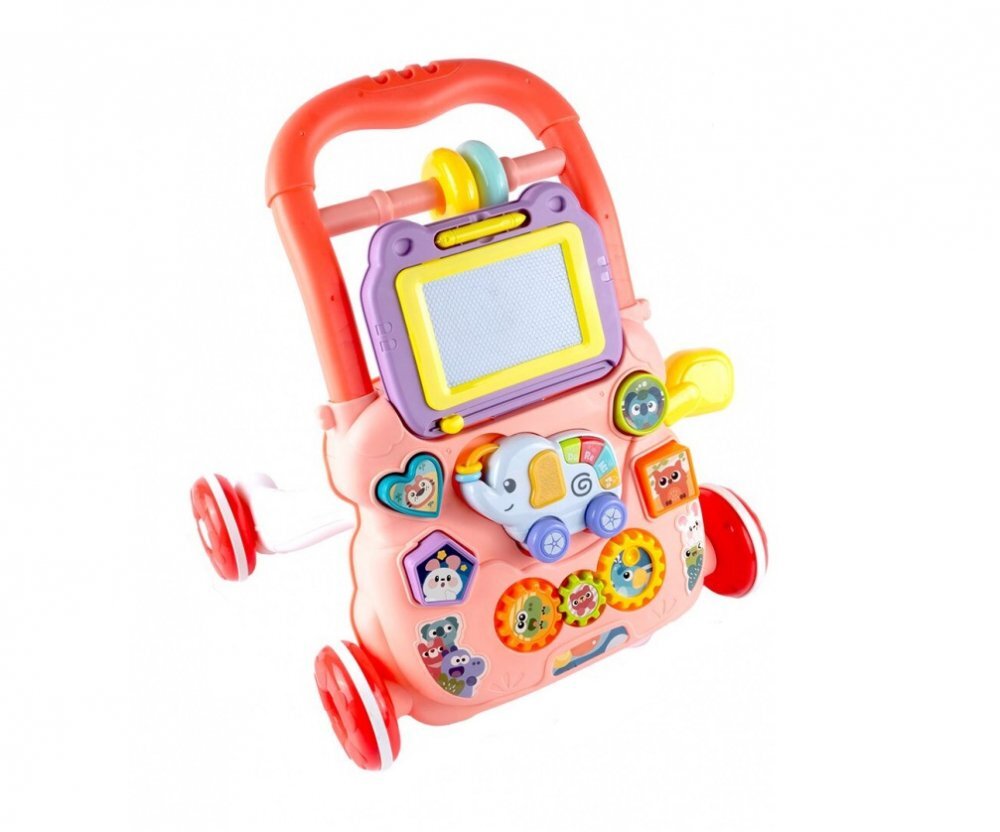 MalPlay Antepremergator educational 2 in 1 cu Pian Tabla de desen cu Stilou si Angrenaje rotative 39.5 x 32 x 40.2 cm Pink Elephant