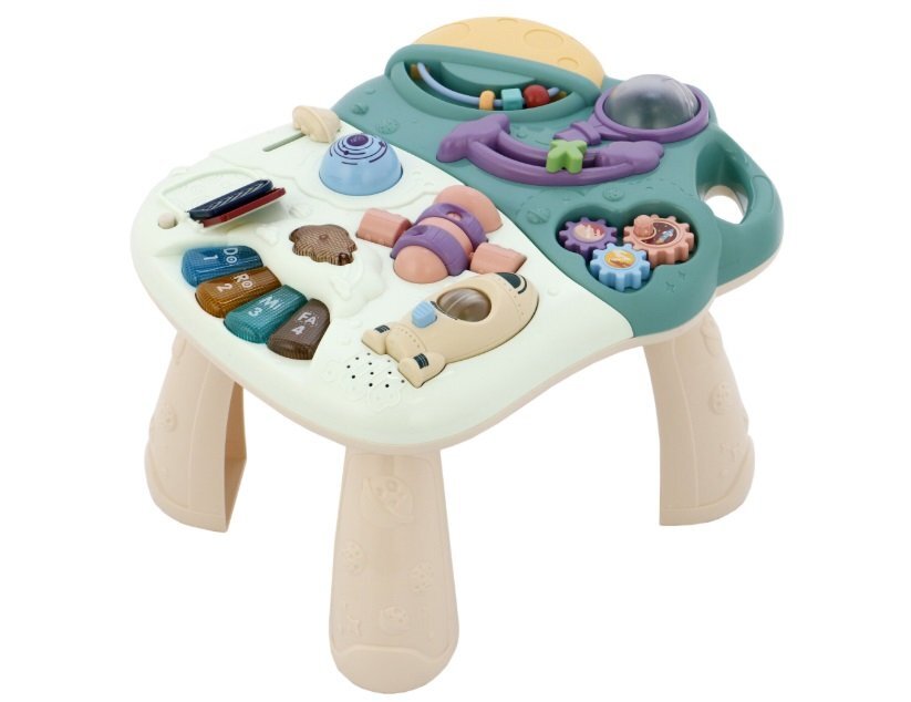 MalPlay Antepremergator evolutiv pentru copii Green cu lumini sunete si angrenaje rotative dimensiune 45 x 42 x 46 cm