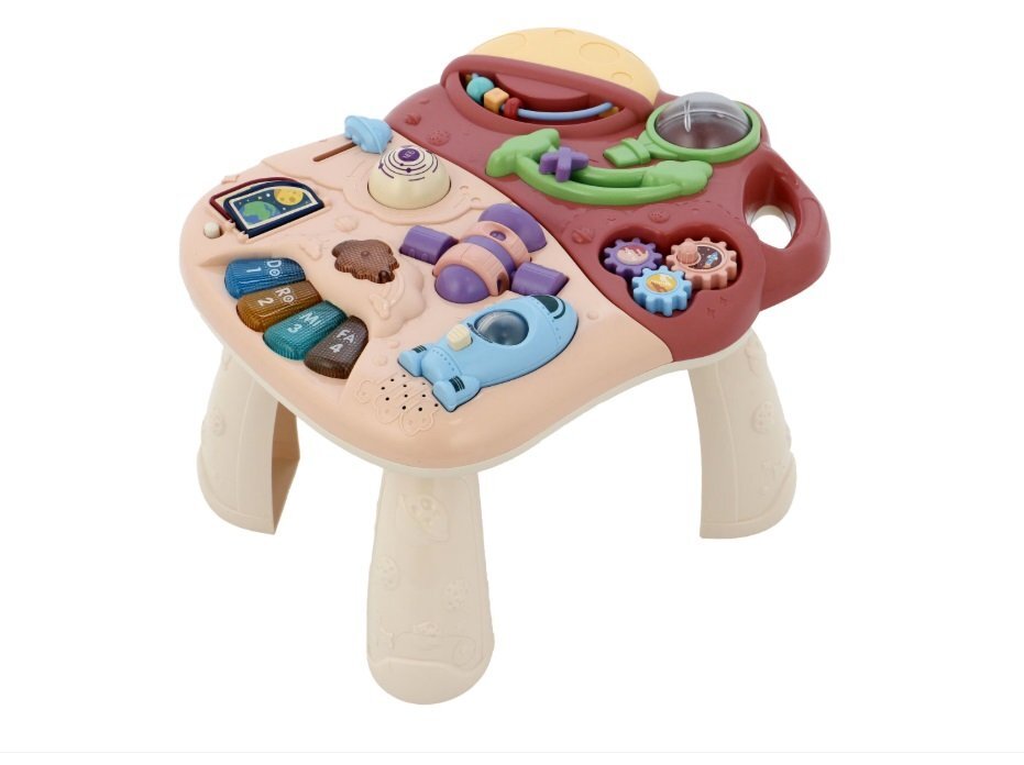 MalPlay Antepremergator evolutiv pentru copii Pink cu lumini sunete si angrenaje rotative dimensiune 45 x 42 x 46 cm