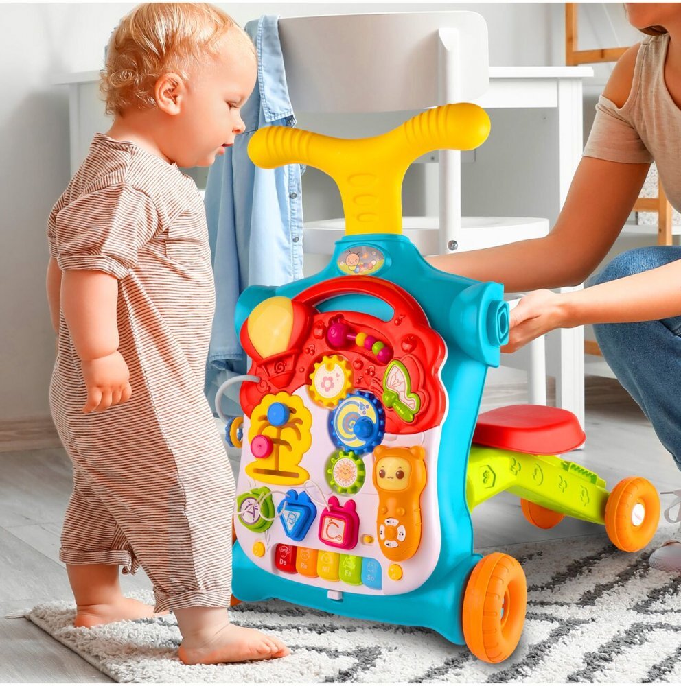 MalPlay Antepremergator interactiv multifunctional 5 in 1 cu Pian Sunete Lumini Labirint si angrenaje rotative 48.5 x 37.5 x 51.5 cm