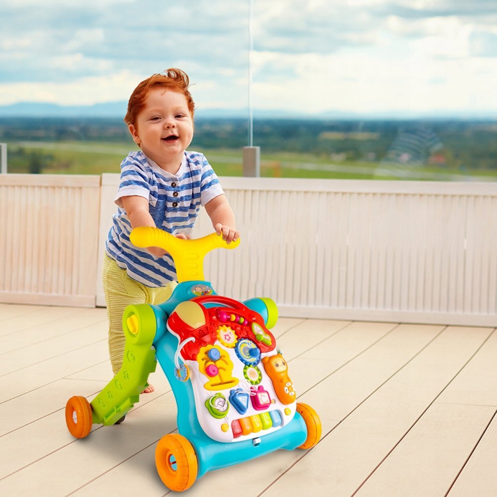 MalPlay Antepremergator interactiv multifunctional 5 in 1 cu Pian Sunete Lumini Labirint si angrenaje rotative 48.5 x 37.5 x 51.5 cm