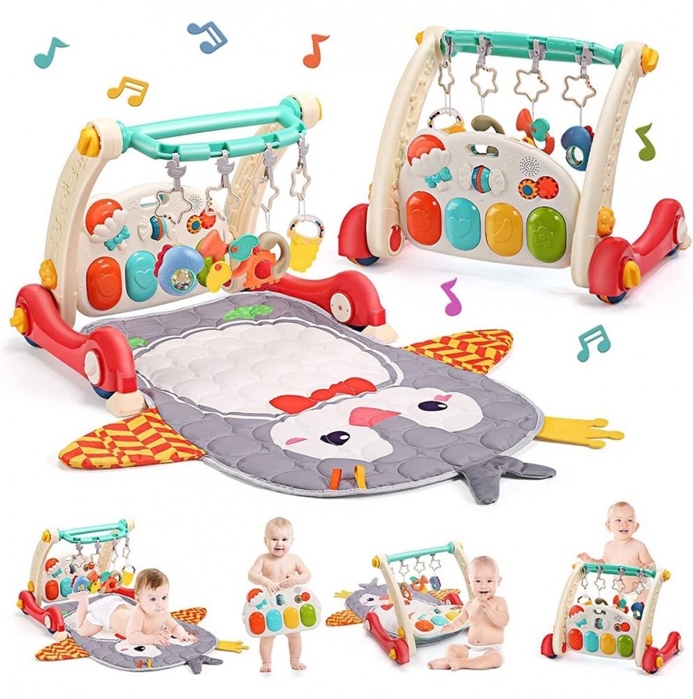 MalPlay Antepremergator multifunctional 2 in 1 cu Salteluta de joaca Grey