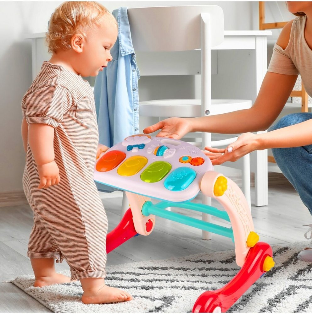 MalPlay Antepremergator multifunctional 2 in 1 cu Salteluta de joaca Grey