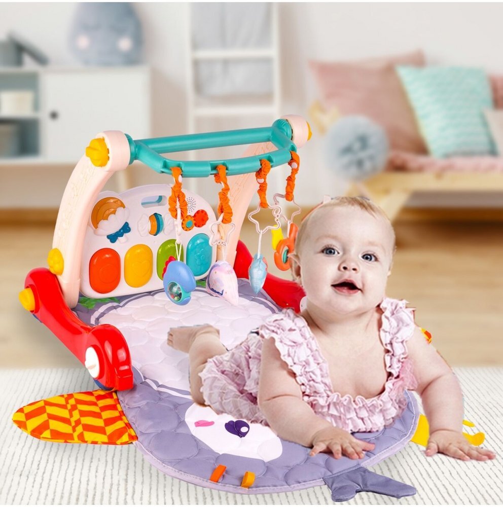 MalPlay Antepremergator multifunctional 2 in 1 cu Salteluta de joaca Mov