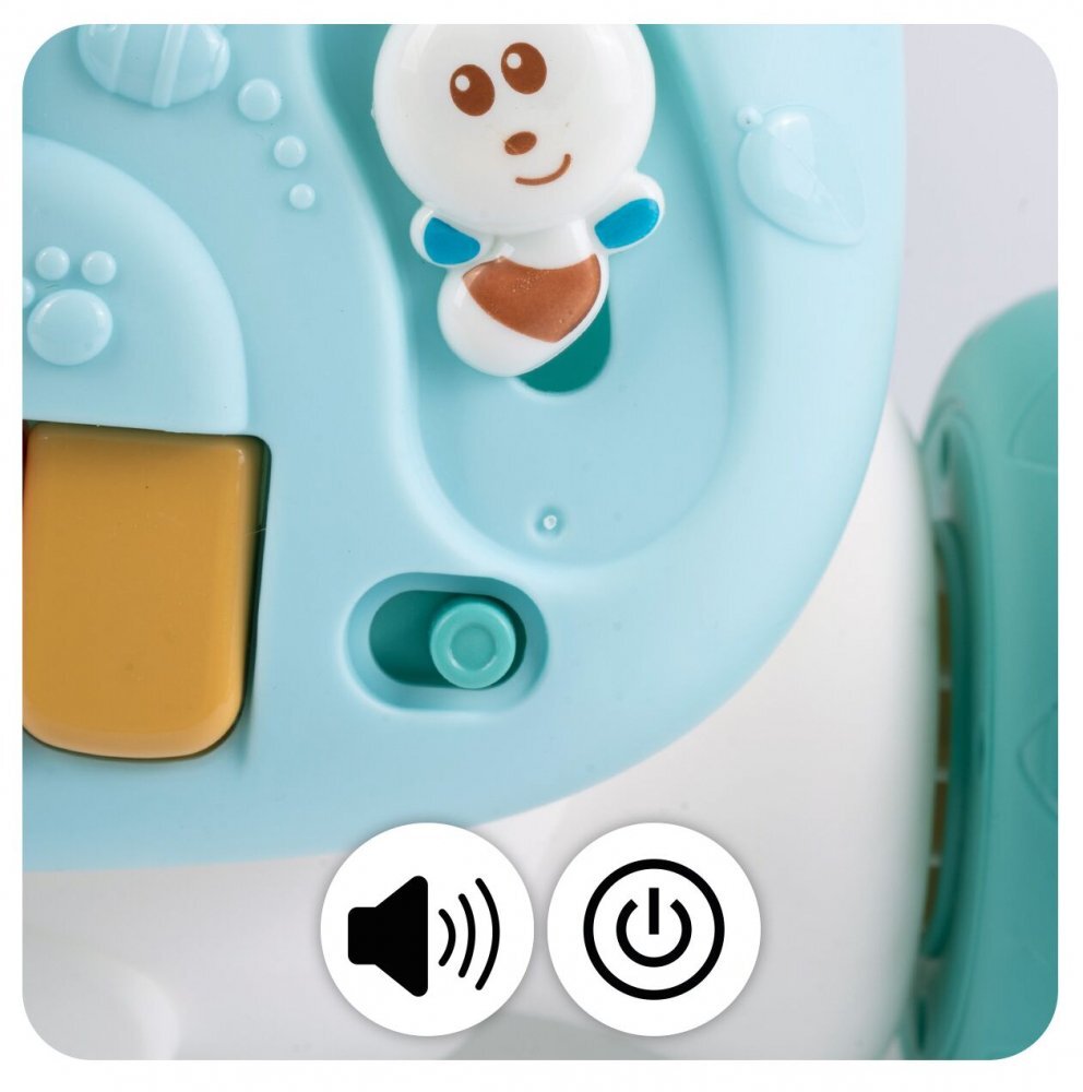MalPlay Antepremergator multifunctional 4 in 1 Premergator Masuta de activitati si Trotineta cu pian si sunete vesele Blue Monkey