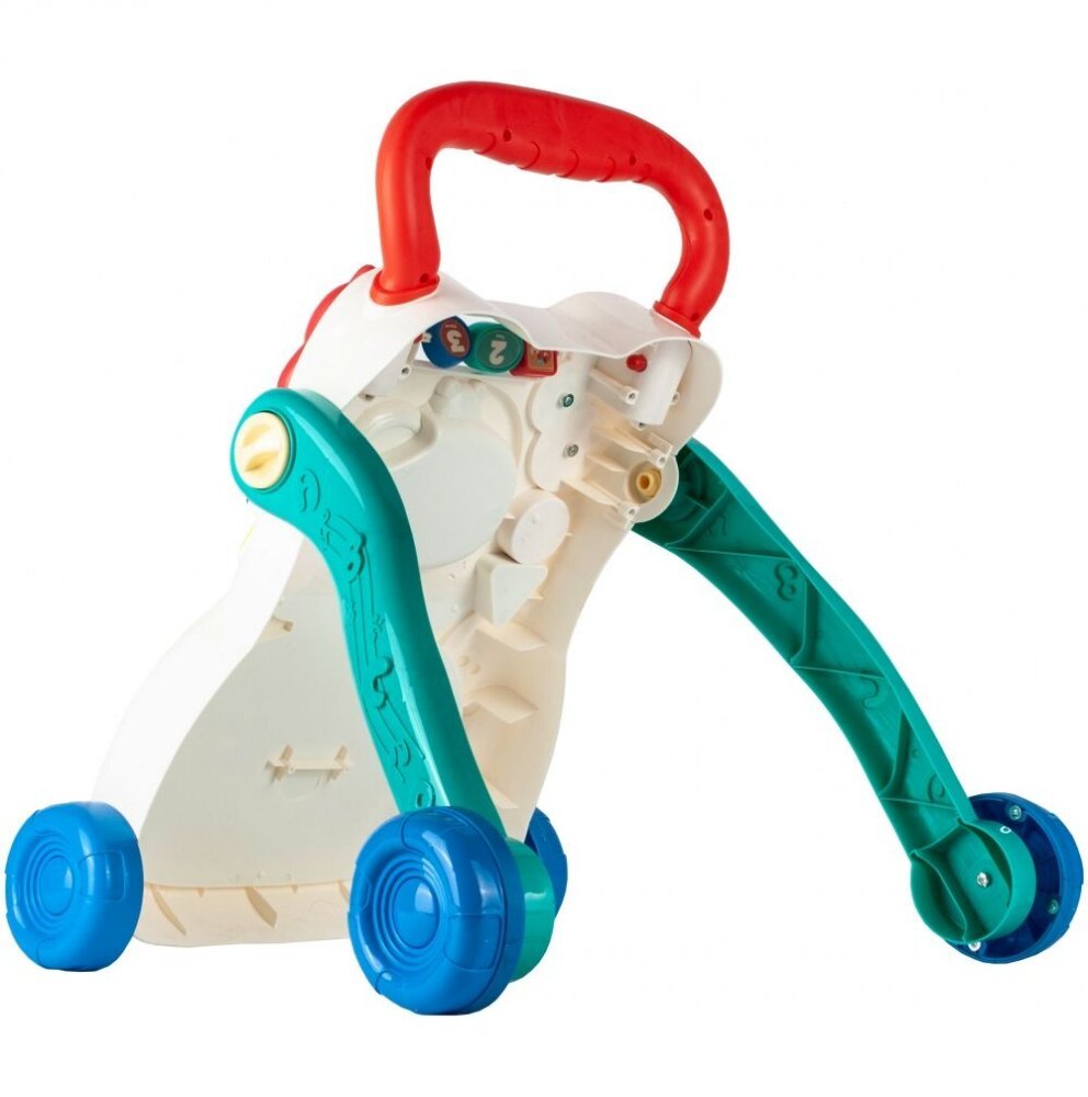 MalPlay Antepremergator multifunctional cu Pian detasabil Tabla pentru desen angrenaje rotative roti anti-alunecare Maner de sustinere greutate 1.6kg Walking Car Multicolor