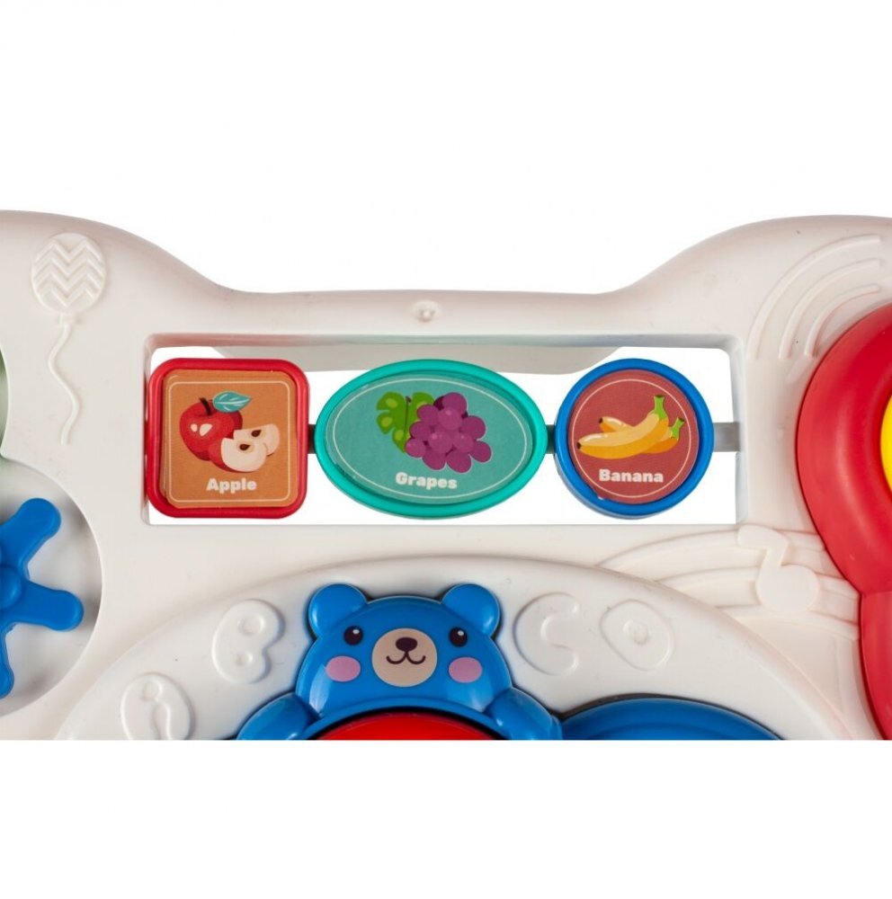 MalPlay Antepremergator multifunctional cu Pian detasabil Tabla pentru desen angrenaje rotative roti anti-alunecare Maner de sustinere greutate 1.6kg Walking Car Multicolor